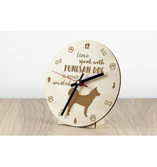 Pungsan dog, Korean Phungsan, Poongsan, Pungsangae - Uhr mit Hund, Holzuhr mit Gravur, personalisierte Uhr von Art-Dog