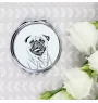 Pug - Pocket mirror with a dog, personalized mirror for a purse, compact mirror with Art-Dog brand print.