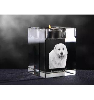 Mâtin des Pyrénées, Mastín del Pirineo - Bougeoir avec photo de chien, porte bougie en cristal, cadeau personnalisé par la marque Art-Dog