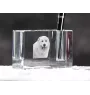 Pyrenäen-Mastiff, Mastín del Pirineo - Stifthalter, Kristallorganizer mit Hundefoto, einzigartige Schreibtischdekoration der Marke Art-Dog