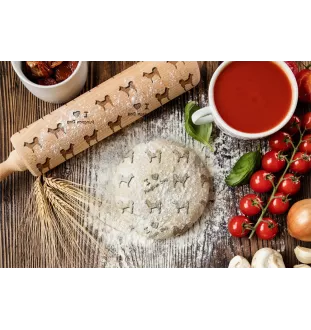 Pungsan dog, Korean Phungsan, Poongsan, Pungsangae - rolling pin for dough with a dog, patterned rolling pin for ceramics, a gift for a cook from the Art-Dog brand
