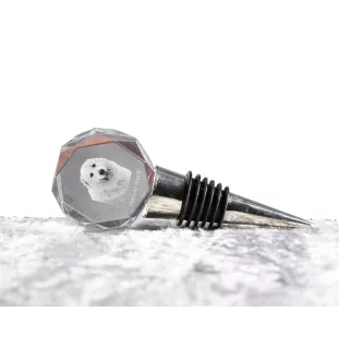 Pyrenean Mastiff, Mastín del Pirineo - Bottle stopper, crystal wine stopper with photo, personalised gift for bartender by Art-Dog brand