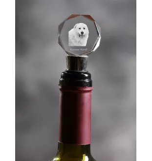 Pyrenean Mastiff, Mastín del Pirineo - Bottle stopper, crystal wine stopper with photo, personalised gift for bartender by Art-Dog brand