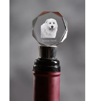 Mâtin des Pyrénées, Mastín del Pirineo - Bouchon de bouteille, bouchon de vin en cristal avec photo, cadeau personnalisé pour barman par la marque Art-Dog