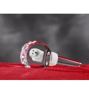 Pyrenean Mastiff, Mastín del Pirineo - Crystal bottle stopper, unique wine stopper with photo, personalised gift for sommelier by Art-Dog brand