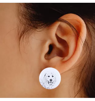 Pyrenean Mastiff, Mastín del Pirineo - unique dog earrings, your pet on a keychain, Art-Dog's own brand
