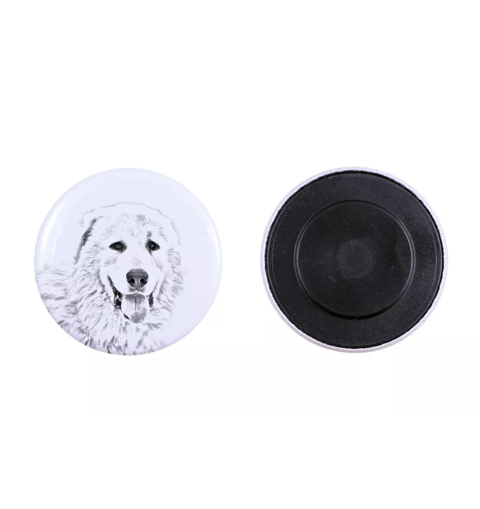 Mâtin des Pyrénées, Mastín del Pirineo - aimant avec un œil de chien, exceptionnellement léger, aimant puissant, produit fabriqué à la main par la marque Art-Dog