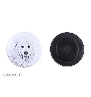 Mâtin des Pyrénées, Mastín del Pirineo - aimant avec un œil de chien, exceptionnellement léger, aimant puissant, produit fabriqué à la main par la marque Art-Dog