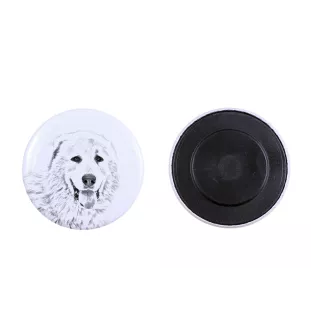 Pyrenäen-Mastiff, Mastín del Pirineo Magnet mit einem Hundepfotenabdruck, außergewöhnlich leicht, starker Magnet, handgefertigtes Produkt der Marke Art-Dog