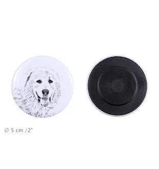 Pyrenäen-Mastiff, Mastín del Pirineo Magnet mit einem Hundepfotenabdruck, außergewöhnlich leicht, starker Magnet, handgefertigtes Produkt der Marke Art-Dog