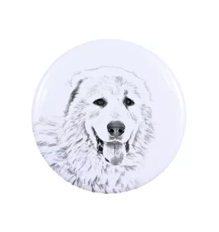 Mâtin des Pyrénées, Mastín del Pirineo - aimant avec un œil de chien, exceptionnellement léger, aimant puissant, produit fabriqué à la main par la marque Art-Dog