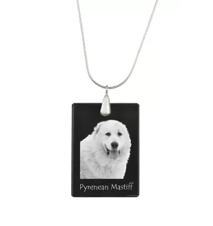 Pyrenean Mastiff, Mastín del Pirineo - Crystal pendant with dog, silver necklace with photo, personalised pendant by Art-Dog brand