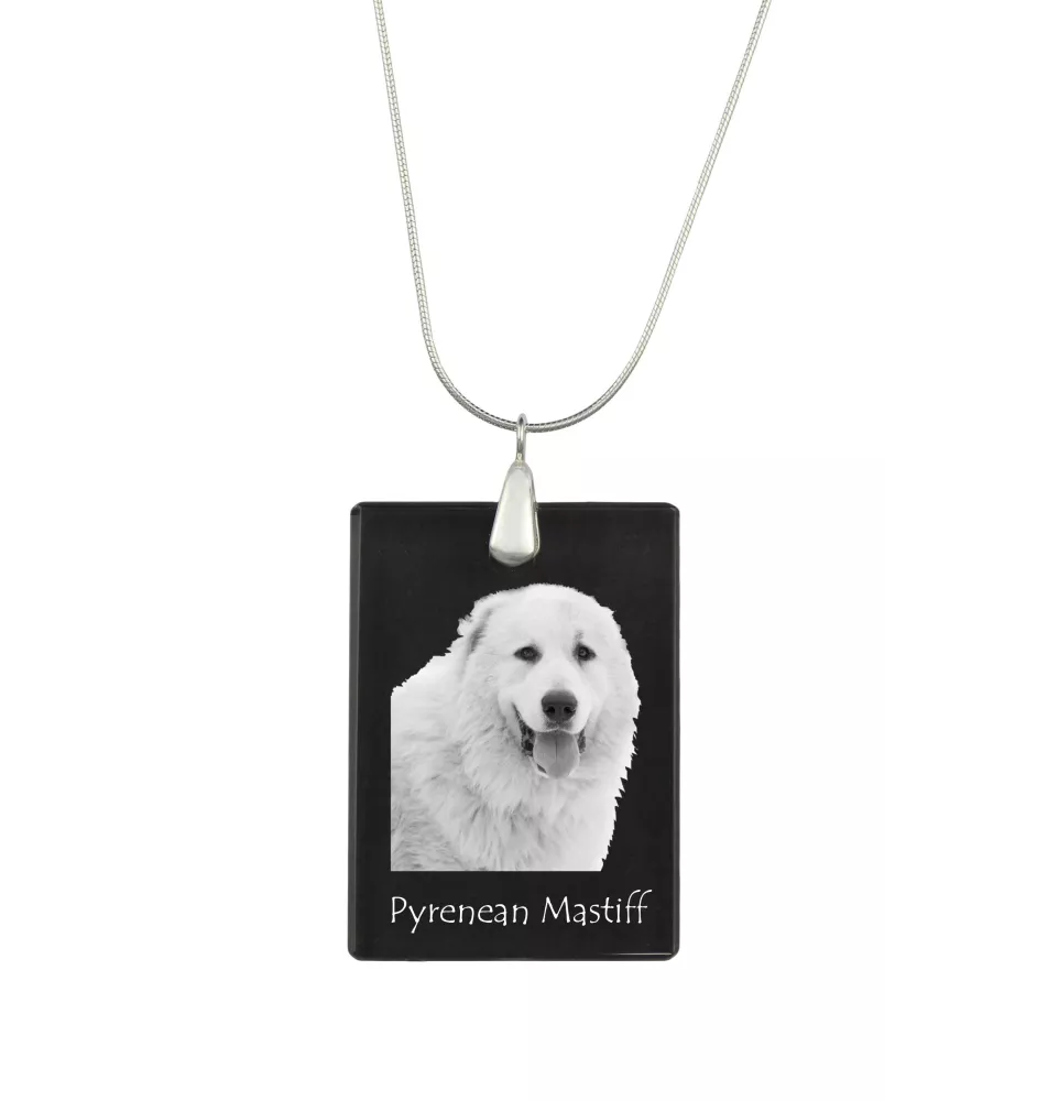 Pyrenean Mastiff, Mastín del Pirineo - Crystal pendant with dog, silver necklace with photo, personalised pendant by Art-Dog brand