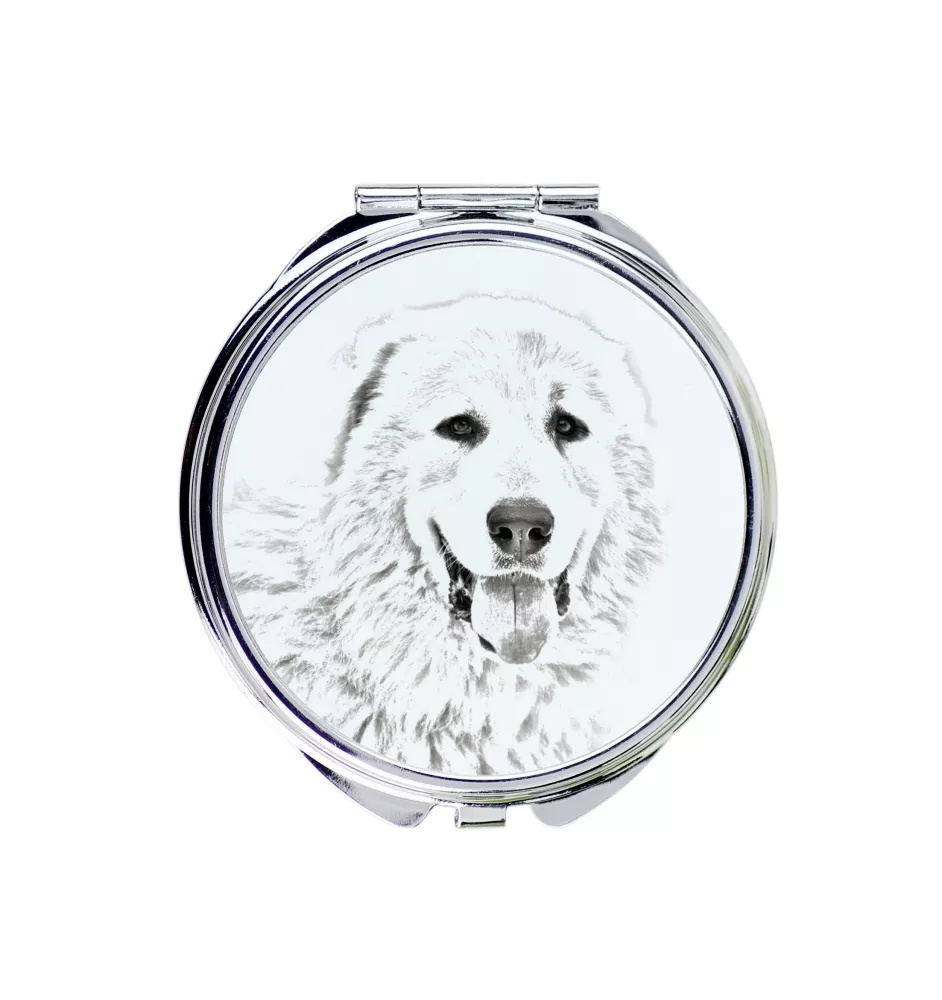 Mâtin des Pyrénées, Mastín del Pirineo - miroir de poche avec chien, miroir personnalisé pour sac à main, miroir compact avec impression de la marque Art-Dog