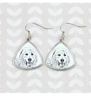 Pyrenean Mastiff, Mastín del Pirineo - dog earrings, hanging earrings with a picture, personalized jewelry with Art-Dog brand print