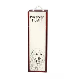 Mâtin des Pyrénées, Mastín del Pirineo - boîte à vin avec chien, boîte à alcool avec graphisme, boîte cadeau personnalisée de la marque Art-Dog
