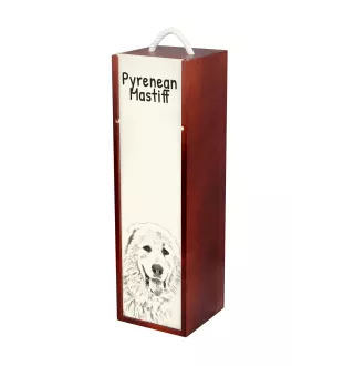 Mâtin des Pyrénées, Mastín del Pirineo - boîte à vin avec chien, boîte à alcool avec graphisme, boîte cadeau personnalisée de la marque Art-Dog