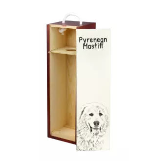 Mâtin des Pyrénées, Mastín del Pirineo - boîte à vin avec chien, boîte à alcool avec graphisme, boîte cadeau personnalisée de la marque Art-Dog