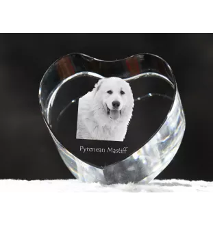 Mastif pirenejski serce kryształowe z psem Art-Dog