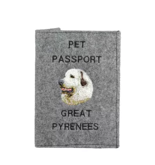 Pyrenean Mountain Dog, Great Pyrenees, Pyrenean Shepherd - Dog passport case, document case, gift for the traveller from the Art-Dog brand