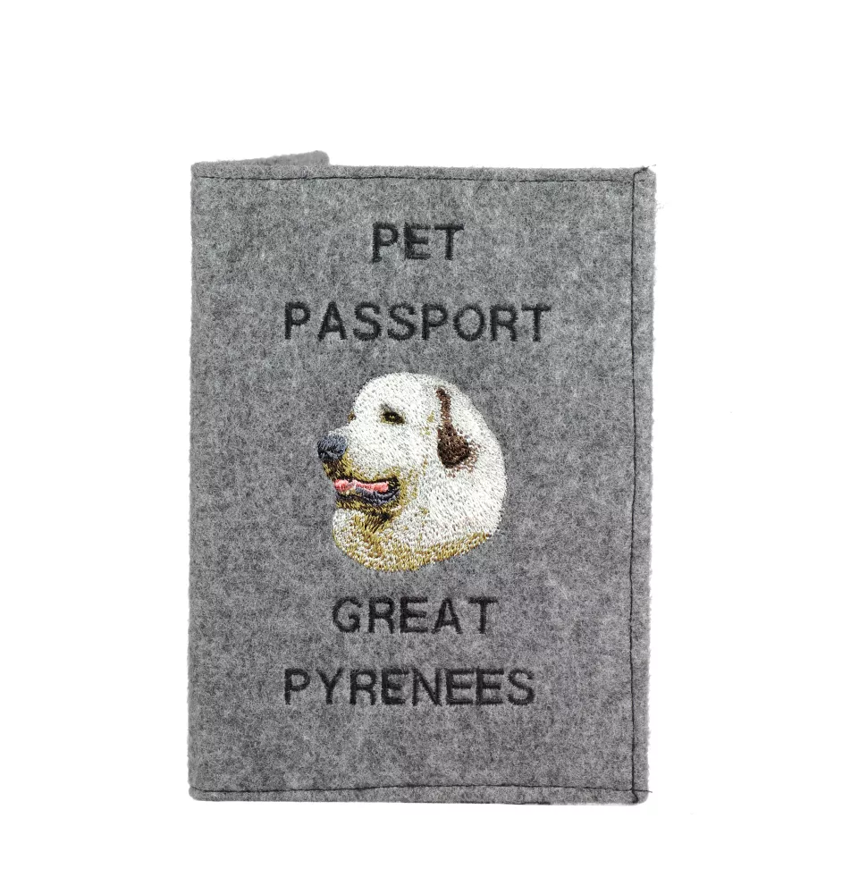 Chien de montagne des Pyrénées, Pastou, Patou - Porte passeport pour chien, porte document, cadeau pour le voyageur de la marque Art-Dog