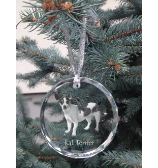 Rat Terrier - Kristallkugel mit Foto, Hundebild im Kristall, personalisierter Christbaumschmuck von Art-Dog.