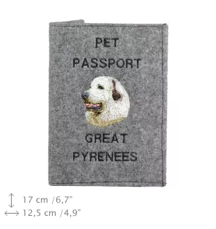 Chien de montagne des Pyrénées, Pastou, Patou - Porte passeport pour chien, porte document, cadeau pour le voyageur de la marque Art-Dog