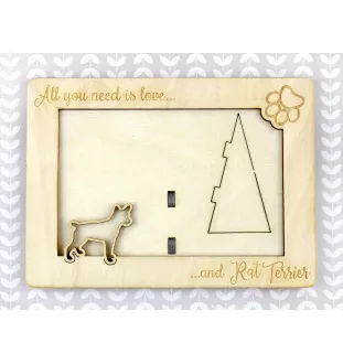 Rat Terrier - Fotorahmen, gravierter Holzrahmen, ein schönes Gadget für den Hundeliebhaber von Art-Dog