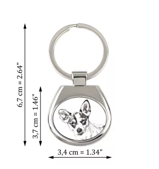 Rat Terrier, Ratting Terrier, Decker Giant - keychain with a dog, keychain with a print, personalized pendant from the Art-Dog brand