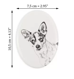 Rat Terrier - une plaque commémorative avec une photo de chien, une plaque funéraire avec une impression, une plaque ovale personnalisée de la marque Art-Dog