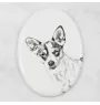 Rat Terrier, Ratting Terrier, Decker Giant - commemorative plaque with a photo of a dog, tombstone with a print, personalized oval plaque from the Art-Dog brand