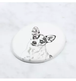 Rat Terrier - Gedenktafel mit einem Foto eines Hundes, Grabplatte mit Druck, personalisierte ovale Platte der Marke Art-Dog