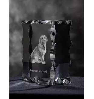 Pyrenean Sheepdog, Labri, Pyrenees Sheepdog - crystal with a picture of a dog, glass statuette with a picture, unique frame with a picture from Art-Dog brand