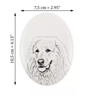 Pirenejski pies górski płyta nagrobna ze zdjęciem psa Art-Dog