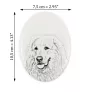 Chien de montagne des Pyrénées, Pastou, Patou - une plaque commémorative avec une photo de chien, une plaque funéraire avec une impression, une plaque ovale personnalisée de la marque Art-Dog