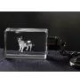 Rat Terrier, Ratting Terrier, Decker Giant - Crystal key ring with dog photo, illuminated key ring, unique gift by Art-Dog brand