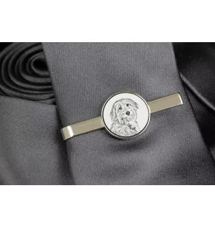 Pyrenean Sheepdog, Labri, Pyrenees Sheepdog I - tie clip with a dog, personalized tie clip, a unique gift for a man from the Art-Dog brand