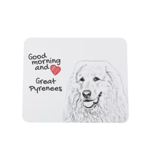 Chien de montagne des Pyrénées, Pastou, Patou - tapis de souris personnalisé avec impression, tapis de souris personnalisé avec chien, accessoire unique pour employé de bureau de la marque Art-Dog