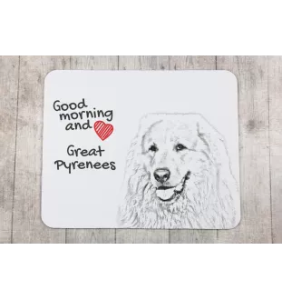 Chien de montagne des Pyrénées, Pastou, Patou - tapis de souris personnalisé avec impression, tapis de souris personnalisé avec chien, accessoire unique pour employé de bureau de la marque Art-Dog