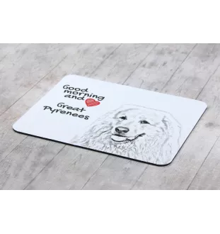 Pyrenäenberghund, Patou - Mauspad mit Druck, personalisiertes Mauspad mit Hund, einzigartiges Gadget für Büroangestellte von Art-Dog.