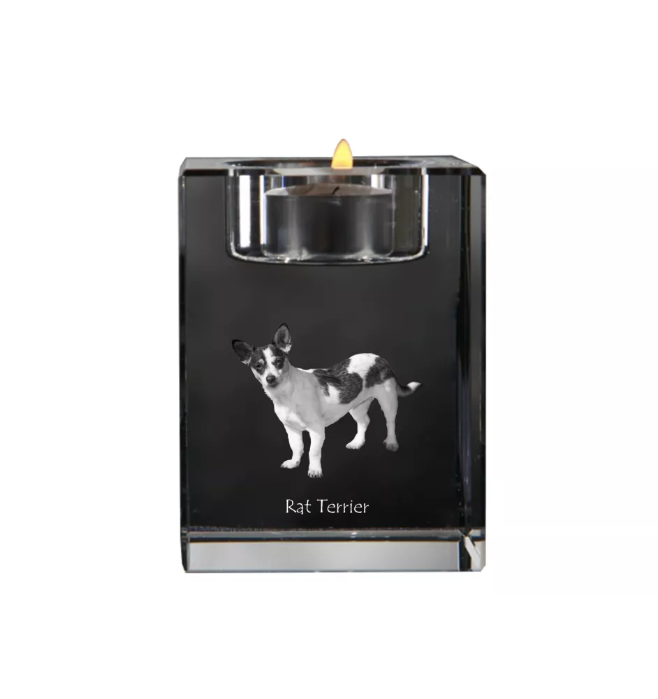 Rat Terrier świecznik kryształowy z psem Art-Dog