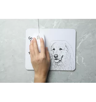 Pyrenäenberghund, Patou - Mauspad mit Druck, personalisiertes Mauspad mit Hund, einzigartiges Gadget für Büroangestellte von Art-Dog.