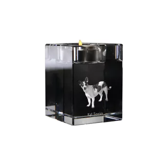 Rat Terrier świecznik kryształowy z psem Art-Dog
