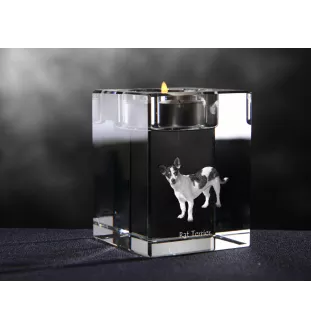 Rat Terrier - Kerzenhalter mit Hundefoto, Teelichthalter aus Kristall, personalisiertes Geschenk der Marke Art-Dog