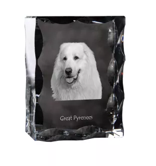 Chien de montagne des Pyrénées, Pastou, Patou - cristal avec photo de chien, statuette en verre avec photo, cadre exceptionnel avec photo de la marque Art-Dog