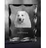 Pyrenean Mountain Dog, Great Pyrenees, Pyrenean Shepherd - crystal with a picture of a dog, glass statuette with a picture, unique frame with a picture from Art-Dog brand