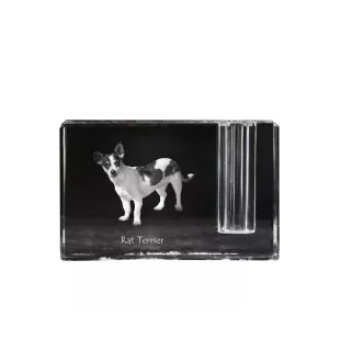 Rat Terrier - Stifthalter, Kristallorganizer mit Hundefoto, einzigartige Schreibtischdekoration der Marke Art-Dog