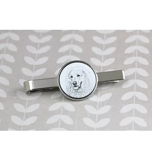 Pyrenean Mountain Dog, Great Pyrenees, Pyrenean Shepherd - tie clip with a dog, personalized tie clip, a unique gift for a man from the Art-Dog brand