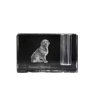 Chien de berger des Pyrénées - Porte-stylos, organiseur en cristal avec photo de chien, décoration de bureau unique par la marque Art-Dog