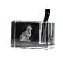 Chien de berger des Pyrénées - Porte-stylos, organiseur en cristal avec photo de chien, décoration de bureau unique par la marque Art-Dog